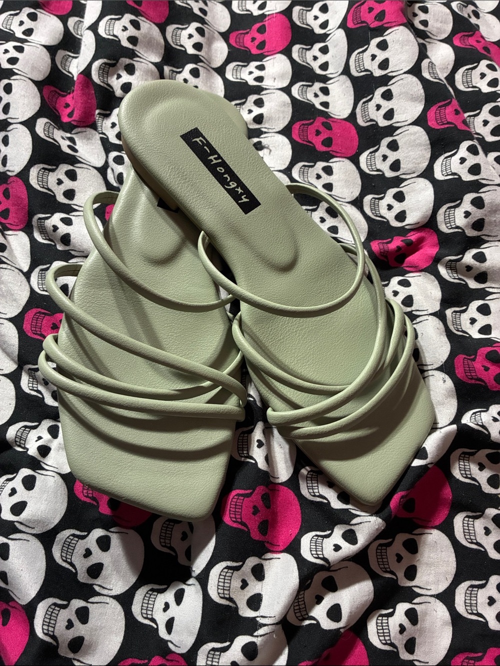 Sage green sandal flats